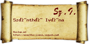 Szánthó Ivána névjegykártya
